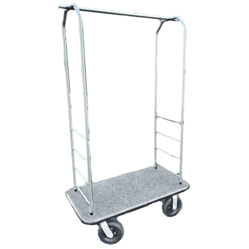 Bellman Cart Chrome, Gray Bumper, 8in Gray Pneumatic, Gray Carpet